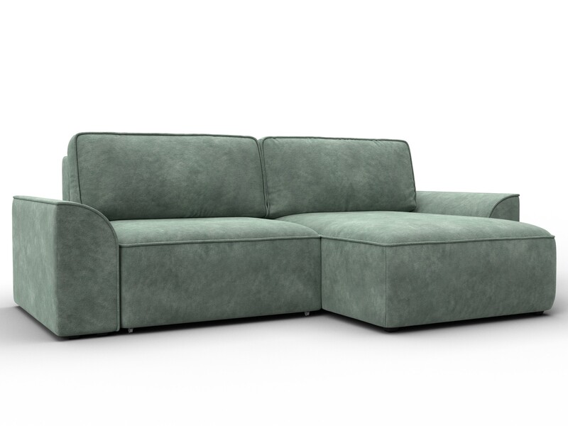 Диван угловой Лига-048 НПБ, Велюр, BRUT 08 зеленый