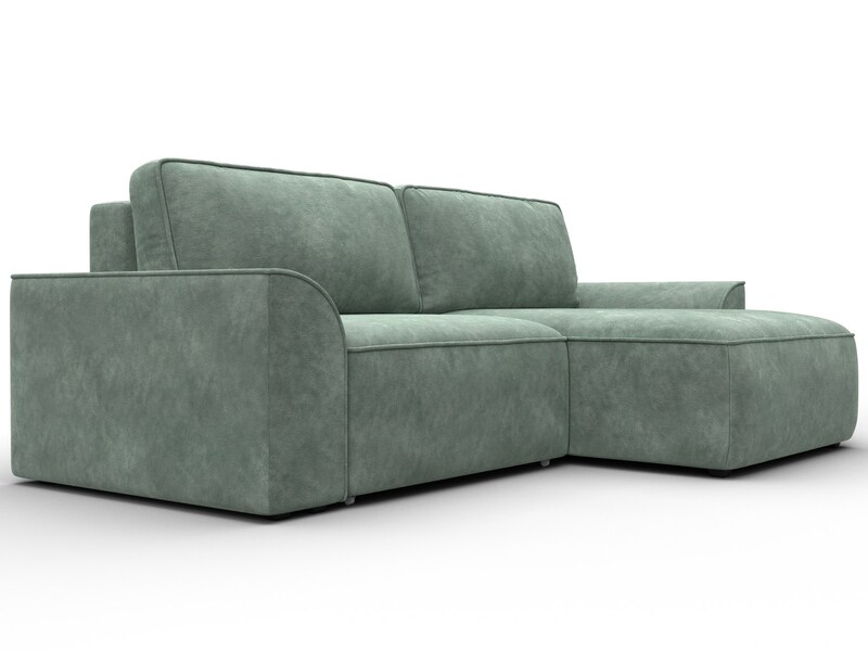 Диван угловой Лига-048 НПБ, Велюр, BRUT 08 зеленый