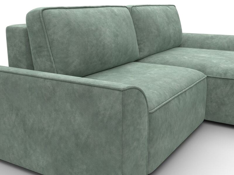 Диван угловой Лига-048 НПБ, Велюр, BRUT 08 зеленый
