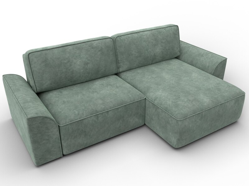 Диван угловой Лига-048 НПБ, Велюр, BRUT 08 зеленый