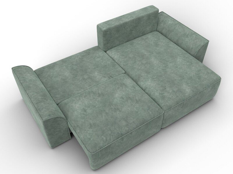 Диван угловой Лига-048 НПБ, Велюр, BRUT 08 зеленый