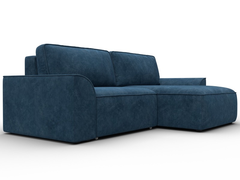 Диван угловой Лига-048 НПБ, Велюр, BRUT 11 синий