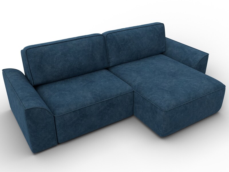 Диван угловой Лига-048 НПБ, Велюр, BRUT 11 синий