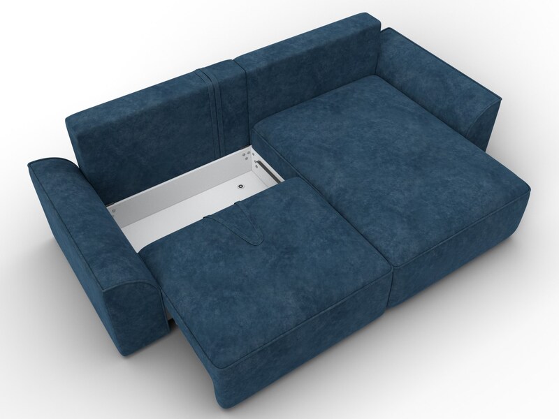 Диван угловой Лига-048 НПБ, Велюр, BRUT 11 синий