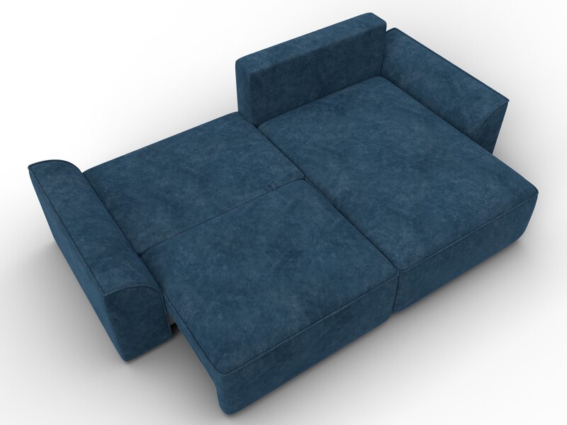 Диван угловой Лига-048 НПБ, Велюр, BRUT 11 синий