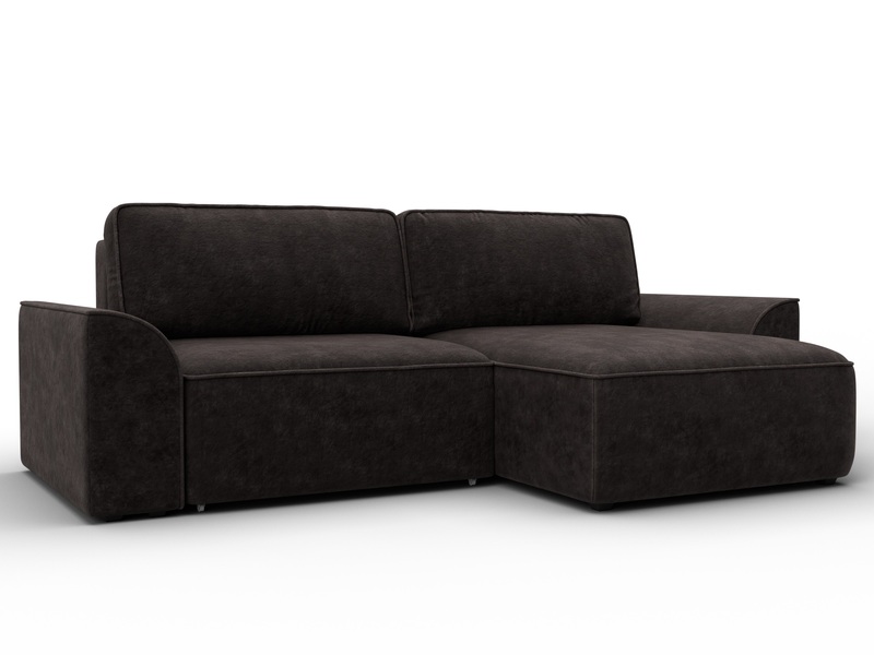 Диван угловой Лига-048 НПБ, Велюр, BRUT 17 коричневый