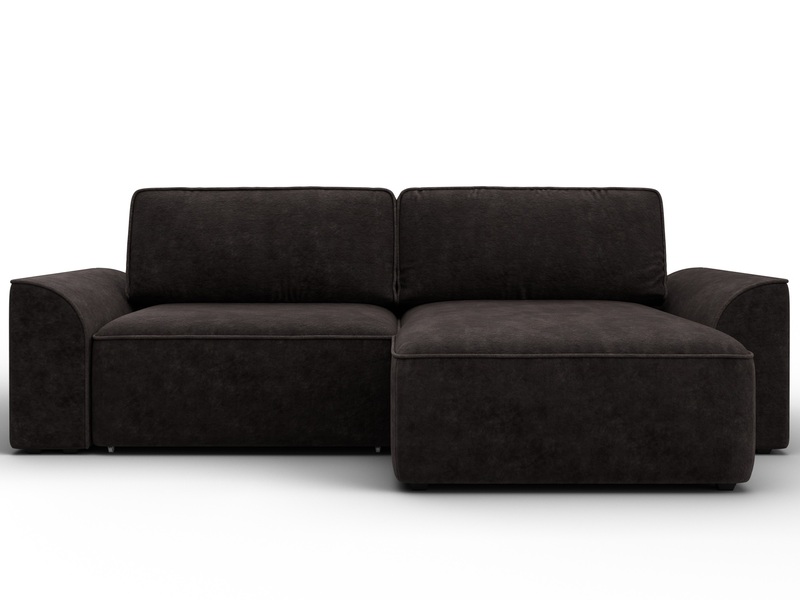 Диван угловой Лига-048 НПБ, Велюр, BRUT 17 коричневый