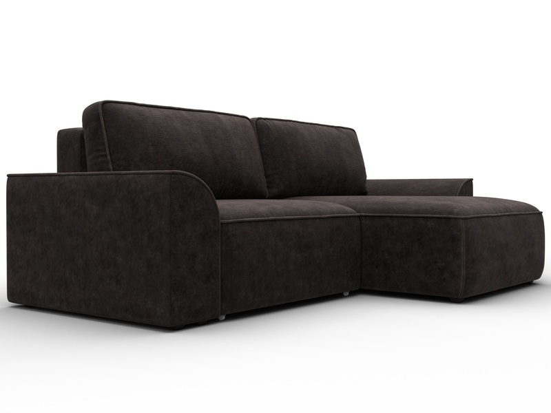 Диван угловой Лига-048 НПБ, Велюр, BRUT 17 коричневый