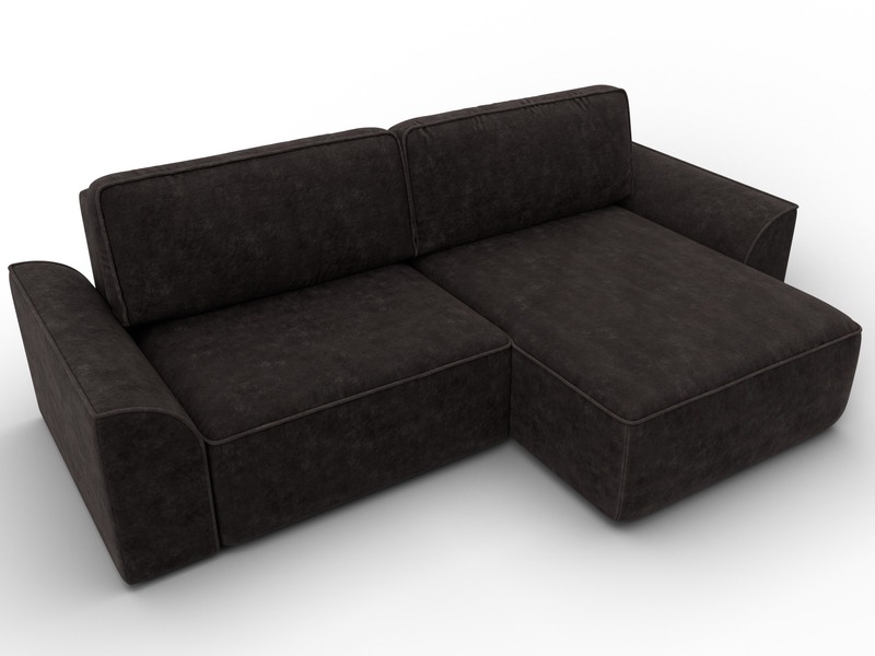 Диван угловой Лига-048 НПБ, Велюр, BRUT 17 коричневый