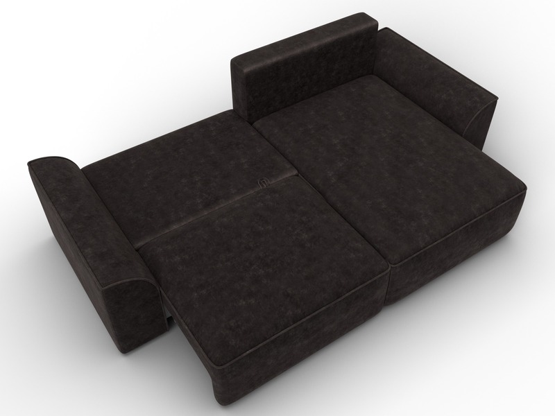 Диван угловой Лига-048 НПБ, Велюр, BRUT 17 коричневый