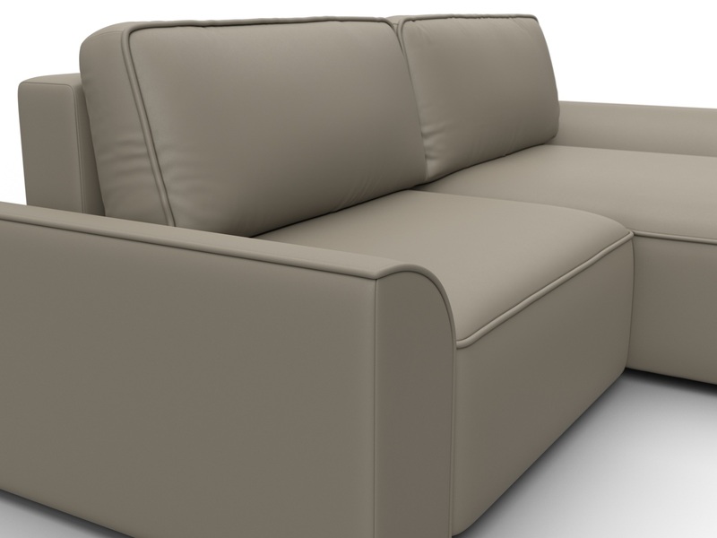 Диван угловой Лига-048 НПБ, Экокожа, GRIFON 04 бежевый