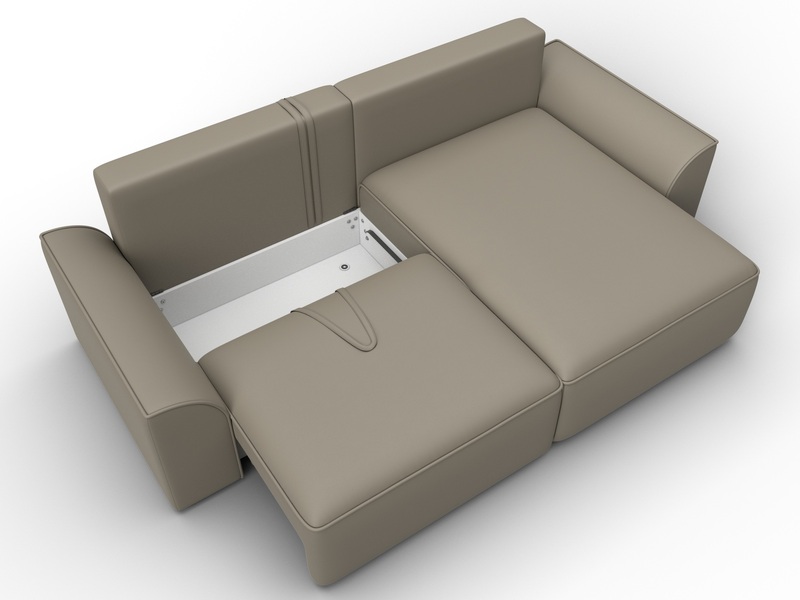 Диван угловой Лига-048 НПБ, Экокожа, GRIFON 04 бежевый