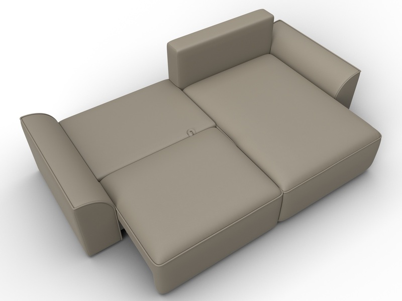 Диван угловой Лига-048 НПБ, Экокожа, GRIFON 04 бежевый