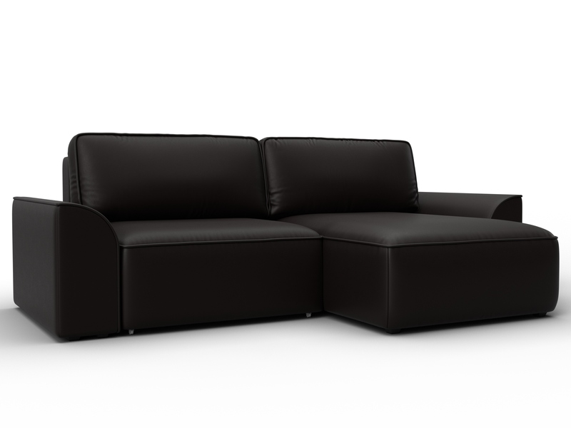 Диван угловой Лига-048 НПБ, Экокожа, GRIFON 12 коричневый