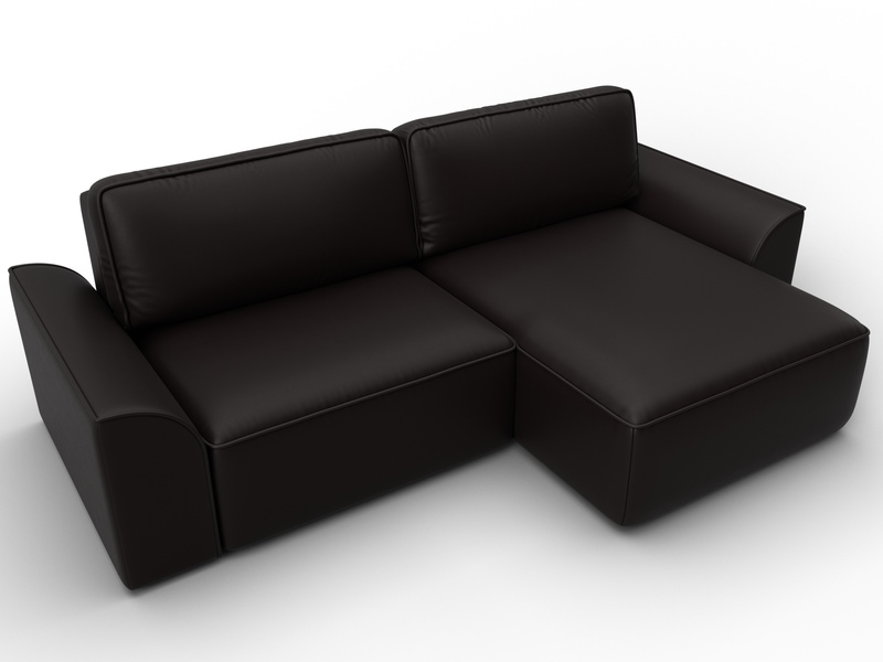 Диван угловой Лига-048 НПБ, Экокожа, GRIFON 12 коричневый