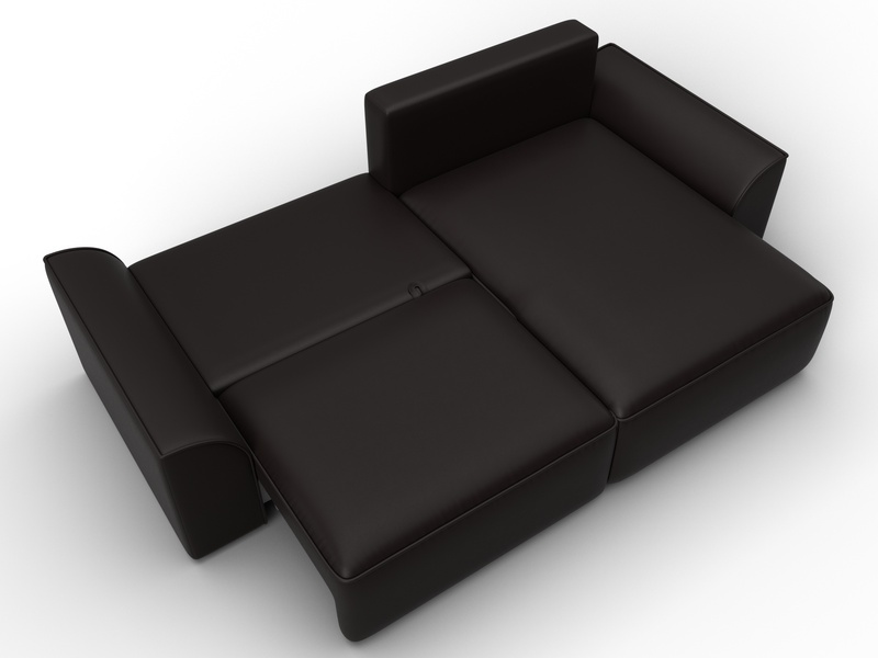 Диван угловой Лига-048 НПБ, Экокожа, GRIFON 12 коричневый