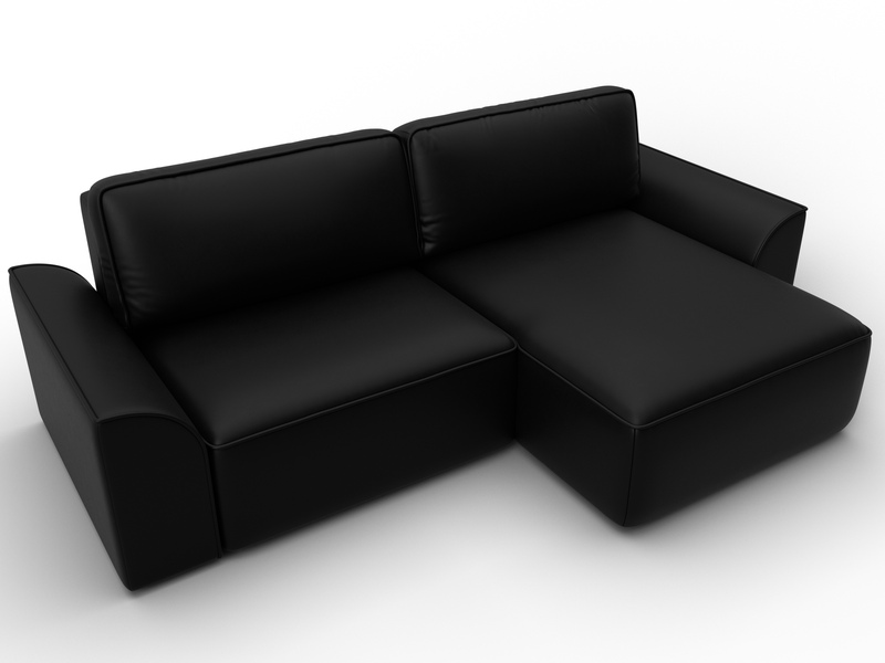 Диван угловой Лига-048 НПБ, Экокожа, GRIFON 18 черный