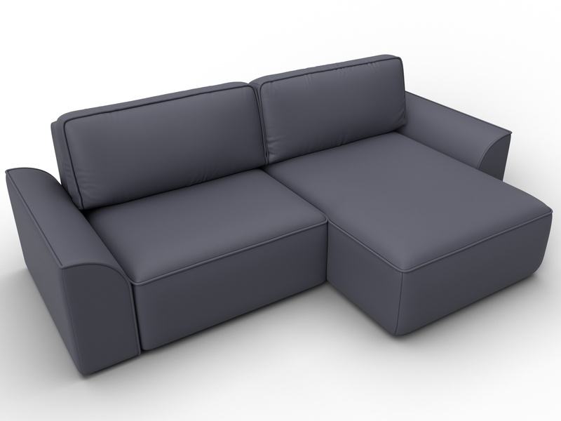 Диван угловой Лига-048 НПБ, Экокожа, GRIFON 15 серый