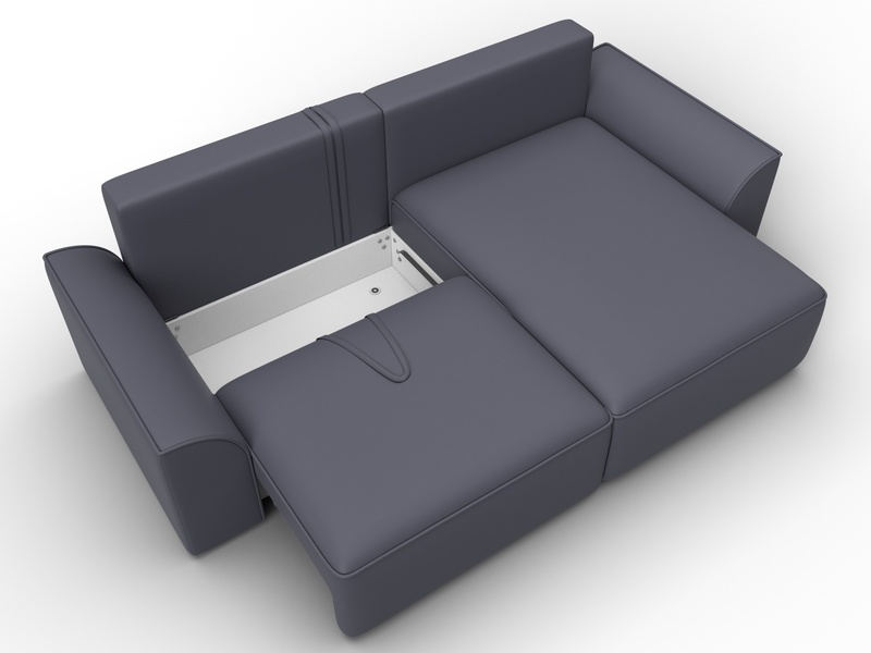 Диван угловой Лига-048 НПБ, Экокожа, GRIFON 15 серый