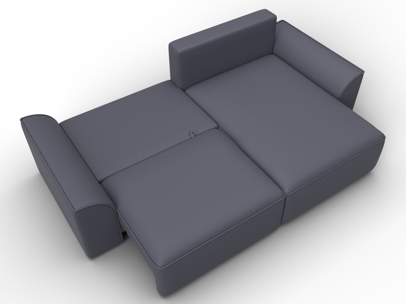 Диван угловой Лига-048 НПБ, Экокожа, GRIFON 15 серый