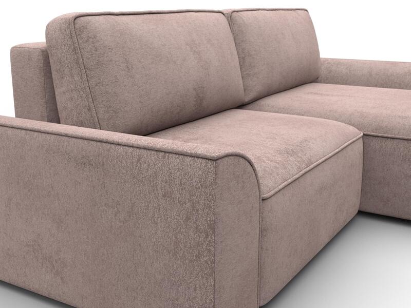 Диван угловой Лига-048 НПБ, Велюр, TOWER 05 бежевый