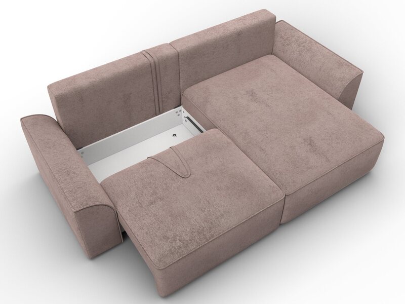 Диван угловой Лига-048 НПБ, Велюр, TOWER 05 бежевый