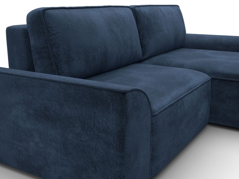 Диван угловой Лига-048 НПБ, Велюр, TOWER 13 синий