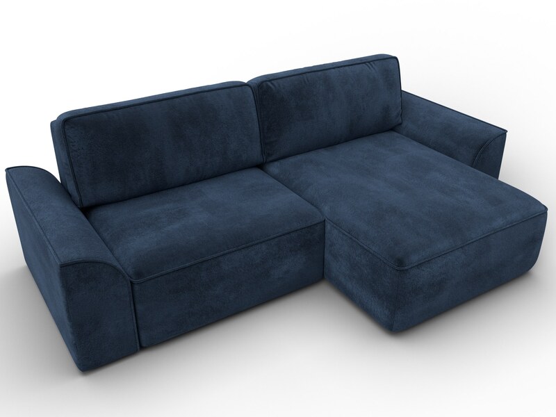 Диван угловой Лига-048 НПБ, Велюр, TOWER 13 синий