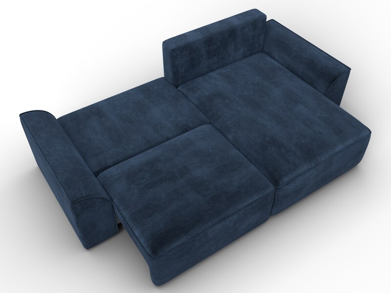 Диван угловой Лига-048 НПБ, Велюр, TOWER 13 синий