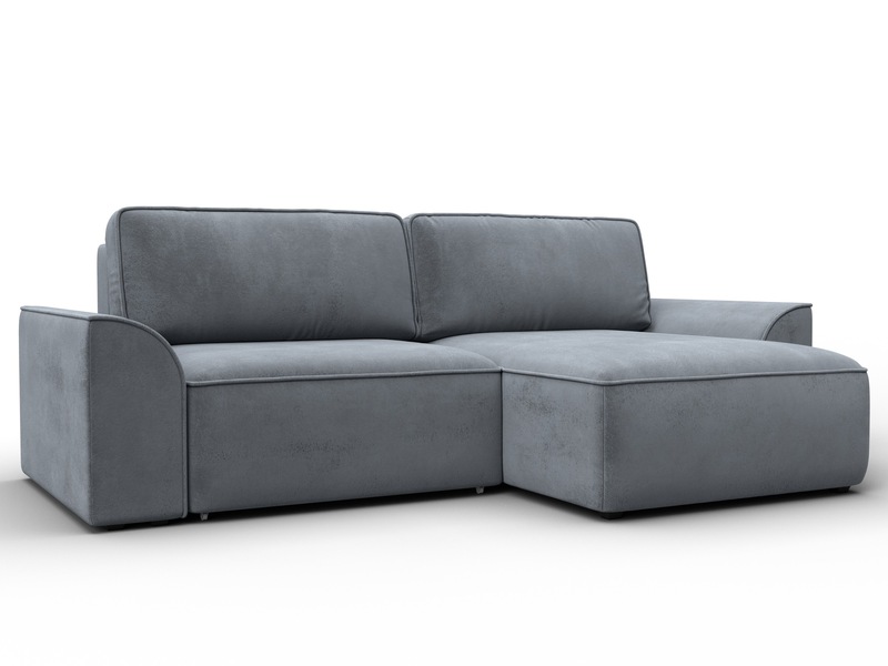 Диван угловой Лига-048 НПБ, Велюр, TOWER 10 серый