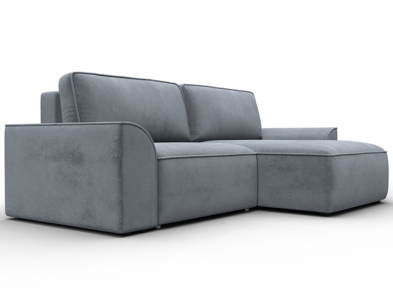 Диван угловой Лига-048 НПБ, Велюр, TOWER 10 серый