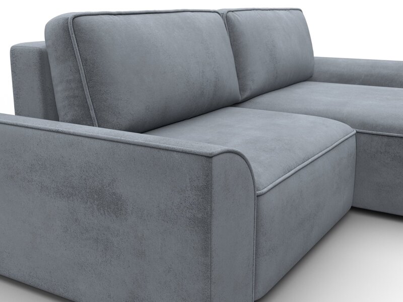 Диван угловой Лига-048 НПБ, Велюр, TOWER 10 серый