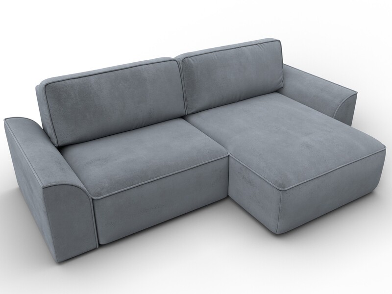 Диван угловой Лига-048 НПБ, Велюр, TOWER 10 серый