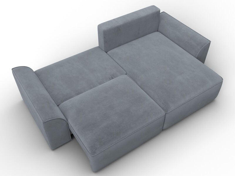 Диван угловой Лига-048 НПБ, Велюр, TOWER 10 серый