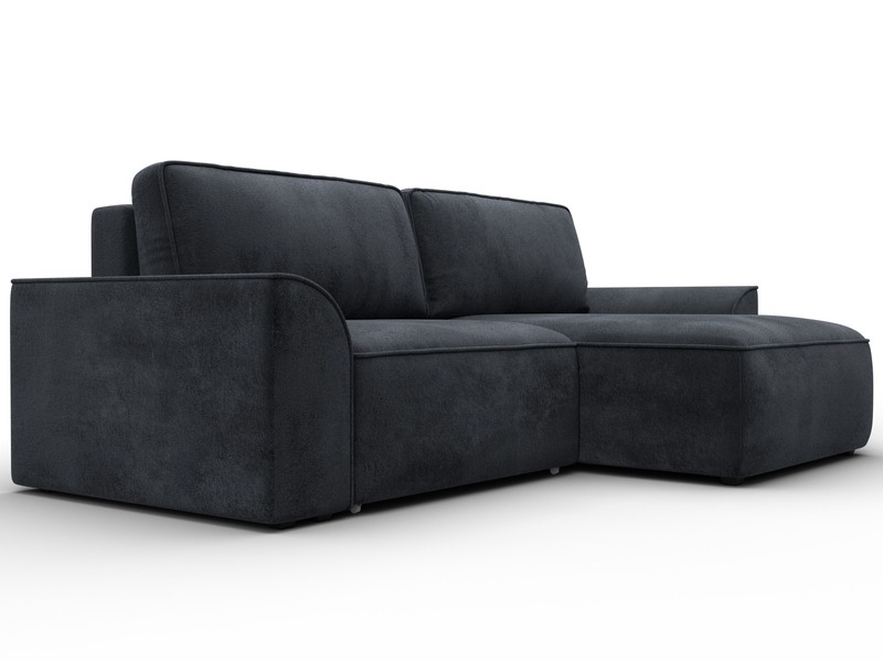 Диван угловой Лига-048 НПБ, Велюр, TOWER 11 темно-серый