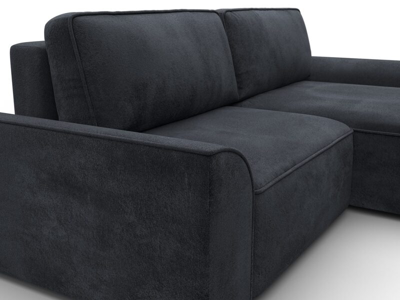 Диван угловой Лига-048 НПБ, Велюр, TOWER 11 темно-серый