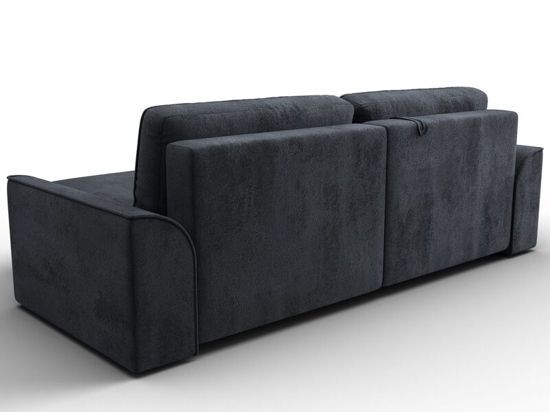 Диван угловой Лига-048 НПБ, Велюр, TOWER 11 темно-серый