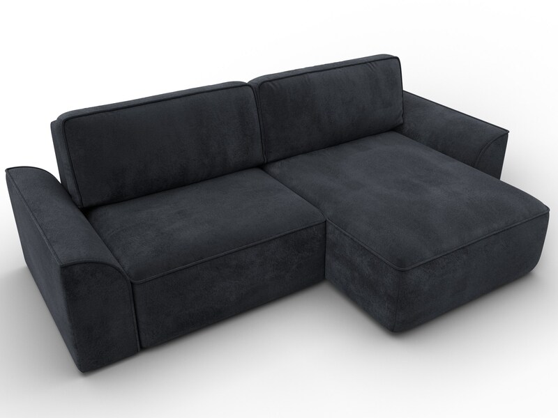Диван угловой Лига-048 НПБ, Велюр, TOWER 11 темно-серый