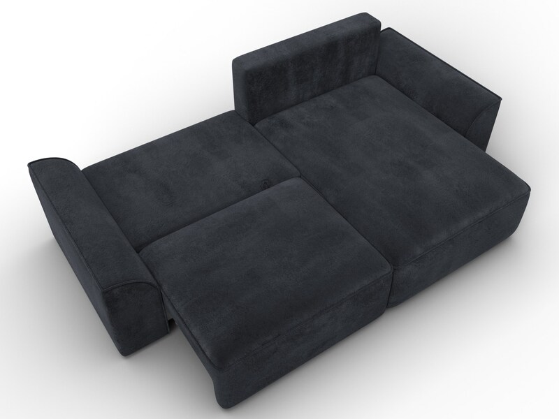 Диван угловой Лига-048 НПБ, Велюр, TOWER 11 темно-серый