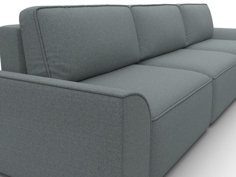 Диван угловой Лига-048 НПБ лонг, Рогожка, Амур 07 серый