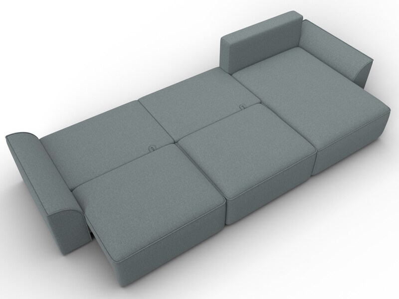 Диван угловой Лига-048 НПБ лонг, Рогожка, Амур 07 серый