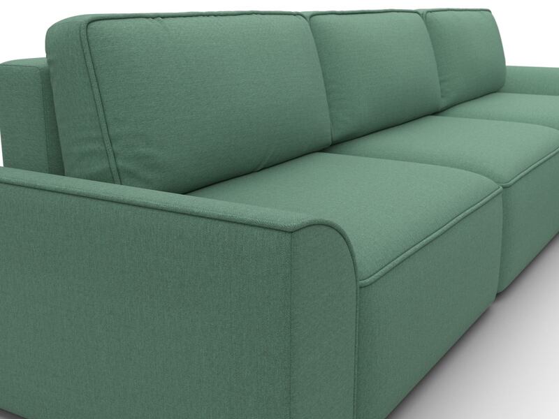 Диван угловой Лига-048 НПБ лонг, Рогожка, Амур 11 зеленый