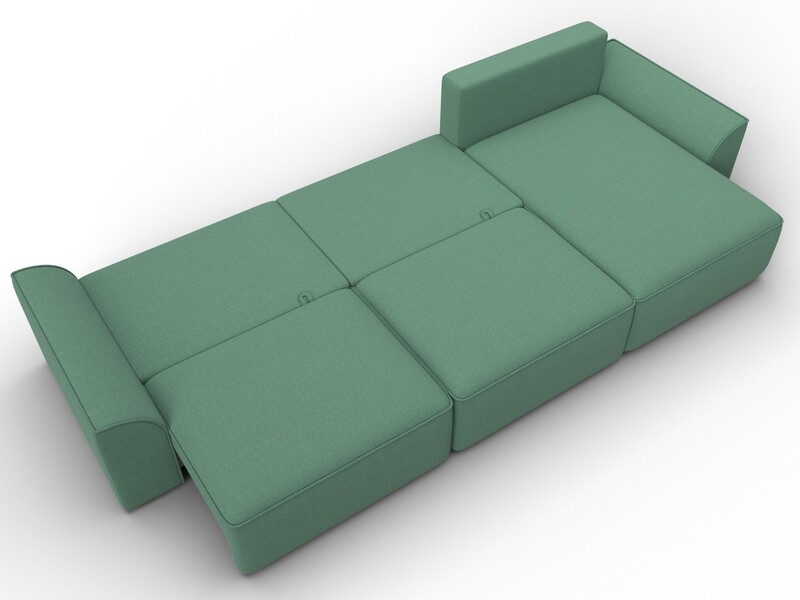 Диван угловой Лига-048 НПБ лонг, Рогожка, Амур 11 зеленый