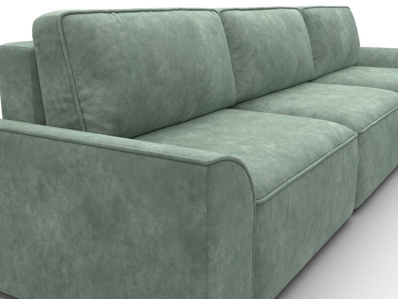 Диван угловой Лига-048 НПБ лонг, Велюр, BRUT 08 зеленый