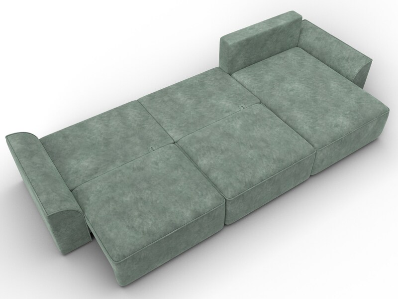 Диван угловой Лига-048 НПБ лонг, Велюр, BRUT 08 зеленый