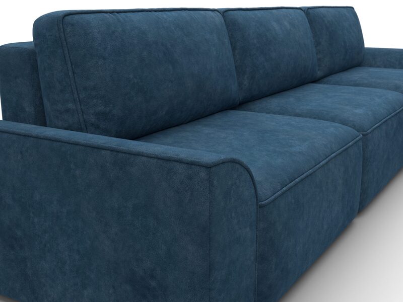 Диван угловой Лига-048 НПБ лонг, Велюр, BRUT 11 синий