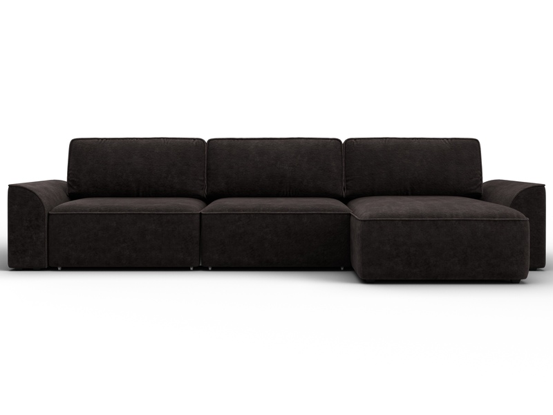 Диван угловой Лига-048 НПБ лонг, Велюр, BRUT 17 коричневый