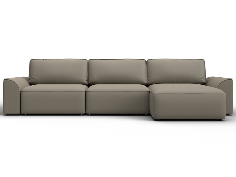 Диван угловой Лига-048 НПБ лонг, Экокожа, GRIFON 04 бежевый