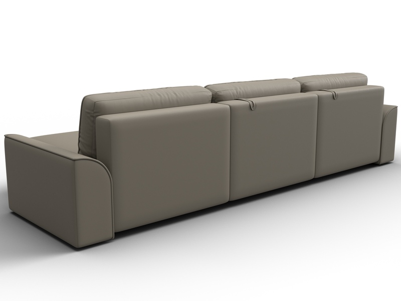 Диван угловой Лига-048 НПБ лонг, Экокожа, GRIFON 04 бежевый