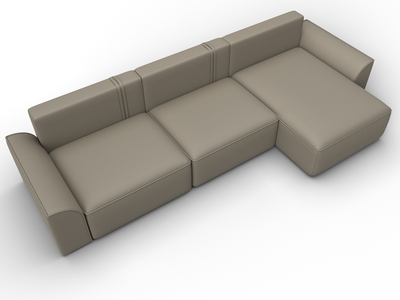 Диван угловой Лига-048 НПБ лонг, Экокожа, GRIFON 04 бежевый